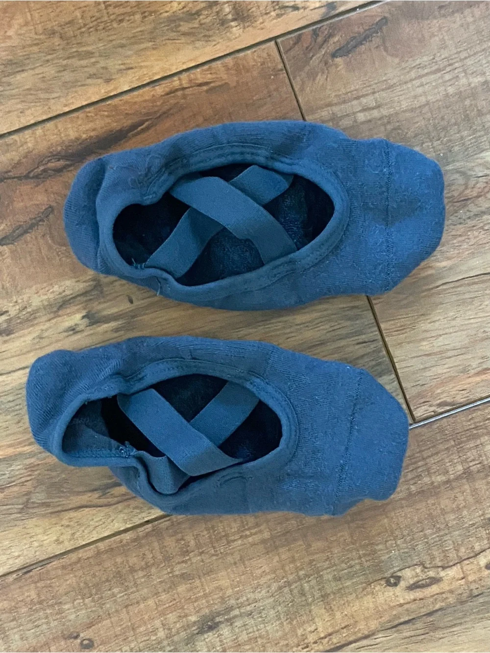 Kids Navy Blue Slip-On Ballet Shoes with Grip Sole